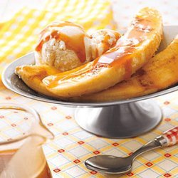 Grilled Bananas with Ice Cream and Caramel recipe