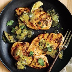 Chicken with Quick Chile Verde recipe