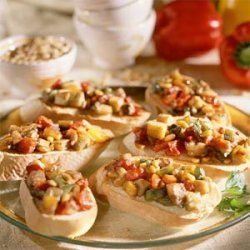 Crostini With Roasted Vegetables and Pine Nuts recipe