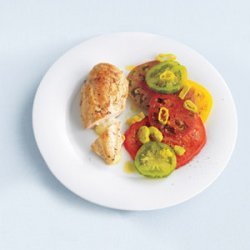 Havarti-Stuffed Chicken With Tomato Salad recipe