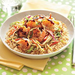 Honey-Ginger Shrimp and Slaw with Couscous recipe