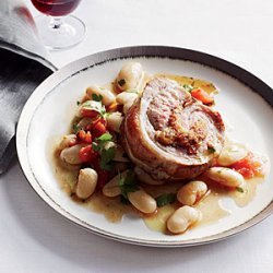 Stuffed Veal Breast with Gigante Beans recipe