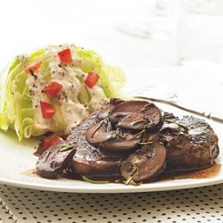 Beef Tenderloin Steaks with Red Wine-Mushroom Sauce recipe