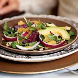Roasted Beet, Avocado, and Watercress Salad recipe