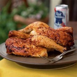 Beer-Can Chicken with Cola Barbecue Sauce recipe