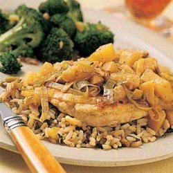 Parmesan-Crusted Chicken with Leeks and Apples recipe