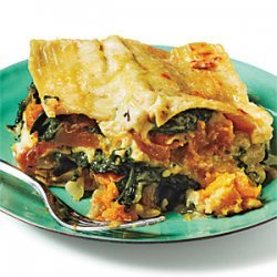 Butternut Squash, Caramelized Onion, and Spinach Lasagna recipe