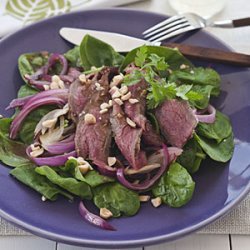 Grilled Asian Steak and Spinach Salad recipe