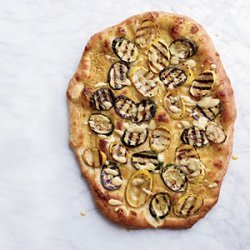 Hummus and Grilled-Zucchini Pizzas recipe