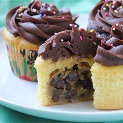Chocolate Chip Cookie Dough + Cupcake = The BEST Cupcake.  Ever. recipe