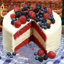 Glorious Red, White, and Blue Cake recipe