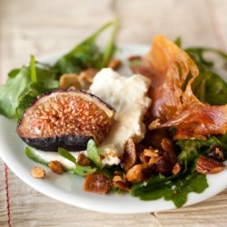 Arugula with Brûléed Figs, Ricotta, Prosciutto, and Smoked Marzipan recipe