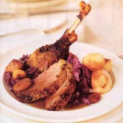 Spiced Roast Goose with Dried-Fruit Pan Sauce recipe