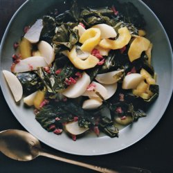 Braised Turnip Greens with Turnips and Apples recipe