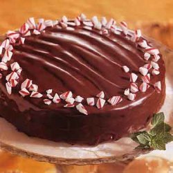 Triple-Chocolate Cake with Chocolate-Peppermint Filling recipe