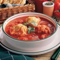 Tomato Soup With Herb Dumplings recipe