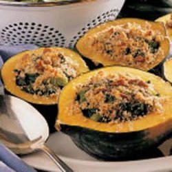 Acorn Squash with Spinach Stuffing recipe