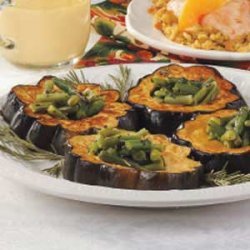 Squash Rings with Green Beans recipe