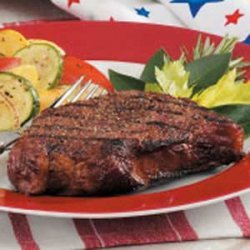 Grilled Peppered Steaks recipe