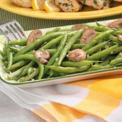 Garlicky Green Beans with Mushrooms recipe