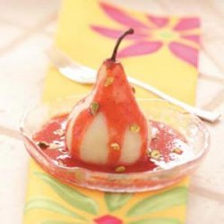 Saucy Poached Pears recipe