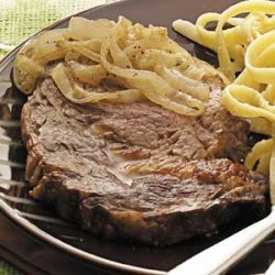 Steaks with Peppery Onions recipe