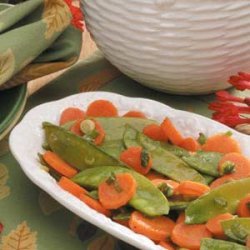 Glazed Carrots and Snow Peas recipe