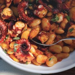 Grilled Octopus with Gigante Beans and Oregano recipe