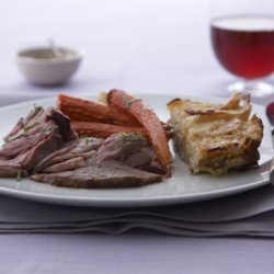 Herb-Roasted Leg of Lamb with Vegetables and Jus recipe