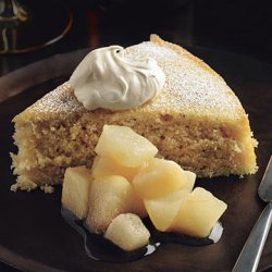 Buttermilk Spice Cake with Pear Compote and Crème Fraîche recipe
