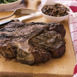 Grilled T-Bone Steaks with Balsamic Onion Confit recipe