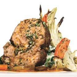 Braised Veal Shoulder with Gremolata and Tomato-Olive Salad recipe
