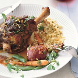 Braised Lamb Shanks with Spring Vegetables and Spring Gremolata recipe