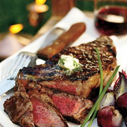 Grilled Rib-Eye Steaks with Parsley-Garlic Butter recipe