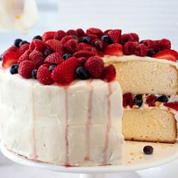 Orange Layer Cake with Buttercream Frosting and Berries recipe