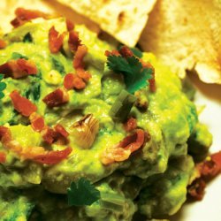 Guacamole with Bacon, Grilled Ramps (or Green Onions) and Roasted Tomatillos recipe