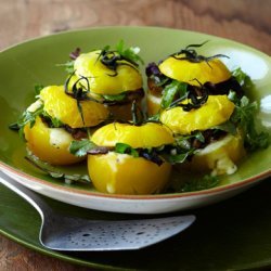 Yellow Tomatoes Stuffed with Grilled Wild Mushrooms and Parmesan Cheese recipe