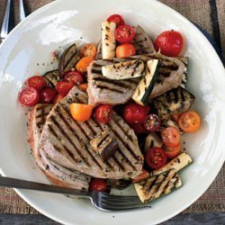 Grilled Tuna with Provençal Vegetables and Easy Aioli recipe