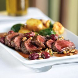 Grilled Lamb with Curried Vegetables and Grape Pine Nut Gremolata recipe