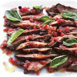 Grilled Butterflied Leg of Lamb with Tomato-Fennel Vinaigrette recipe