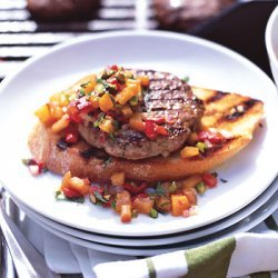 Open-Face Lamb Burgers with Pistachio-Apricot Relish recipe