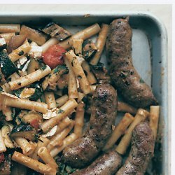 Ziti with Grilled-Gazpacho Sauce and Sausage recipe