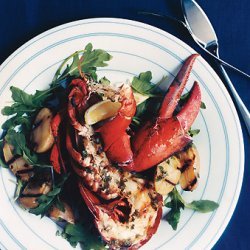 Grilled Lobster and Potatoes with Basil Vinaigrette recipe