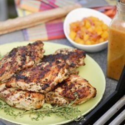 Grilled Jerk Chicken with Scotch Bonnet Sauce and Mango Chutney recipe