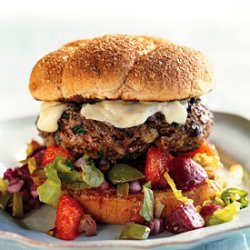 Moroccan-Spiced Lamb Burgers with Beet, Red Onion, and Orange Salsa recipe