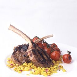 Grilled Marinated Lamb Chops with Balsamic Cherry Tomatoes recipe