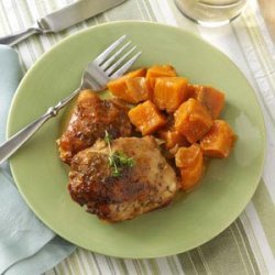Peachy Chicken with Sweet Potatoes recipe