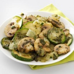 Mushroom & Zucchini Pesto Saute recipe