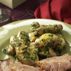 Spanish-Smashed Potatoes with Cilantro Sauce recipe
