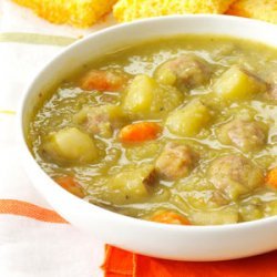 Split Pea Soup with Meatballs recipe